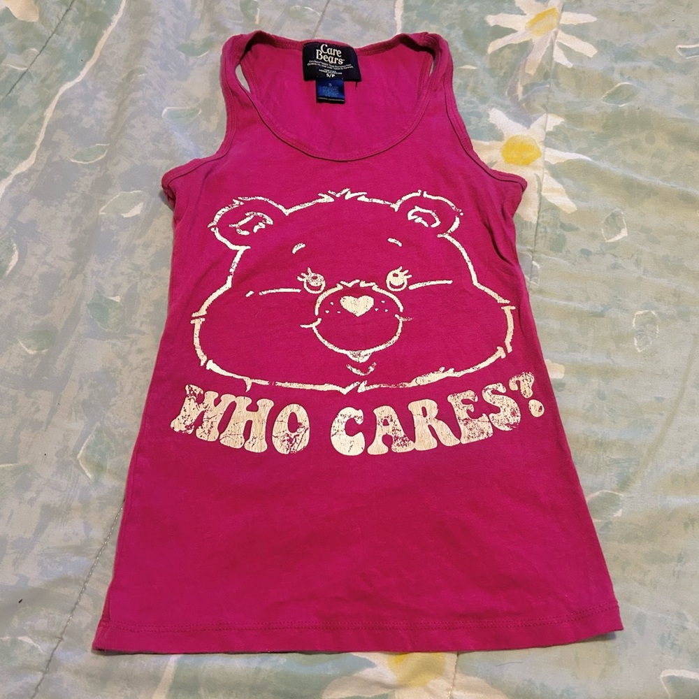 Y2K Care Bears Who cares? Tank top